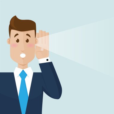 Businessmann ayıp şeyler duymak