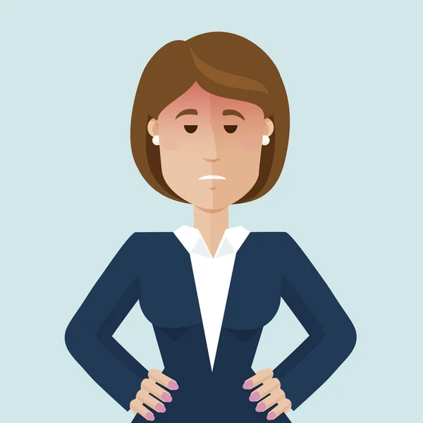 Mujer de negocios mirada muy enojado — Vector de stock