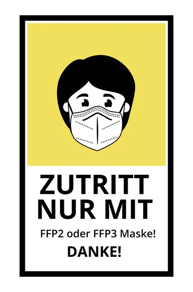 단지 ffp2 나 의료용 마스크만을 사용 한다. 마스크를 쓰고 있는 여자의 모습. — 스톡 벡터