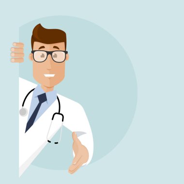 Beyaz önlüklü doktor elini uzatıyor..