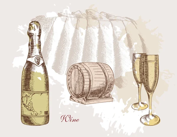Вино и виноделие — стоковый вектор