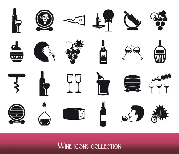 Sammlung von Wein-Ikonen — Stockvektor