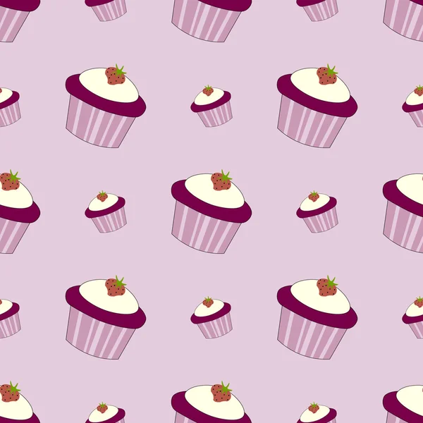 Cupcake Seamles Vektor Illustration — Stockvektor