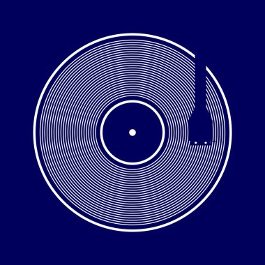 Vektör vinil kayıtlar mavi zemin üzerine