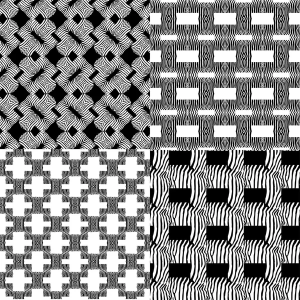 Set of zebra seamless vector illustration — Stock Vector