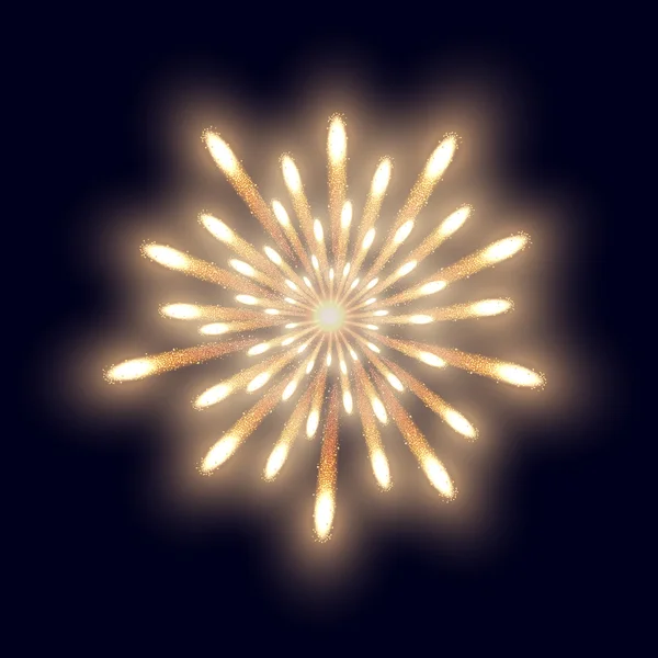 Fogos de artifício no fundo azul escuro. Ilustração vetorial . — Vetor de Stock