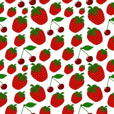 Sorunsuz imkanı vektör çilek ve kiraz desen