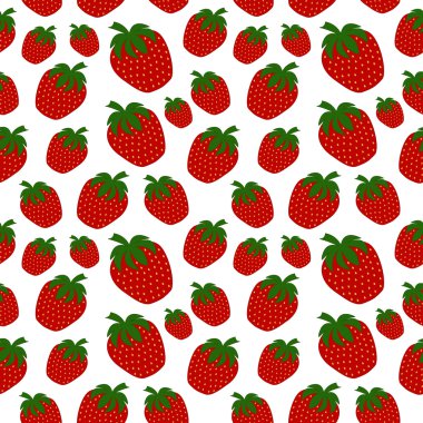 Sorunsuz çilek deseni. Vektör çizim