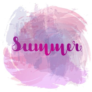 Arka plan imitasyon suluboya spot mor renk yazı yaz. Vektör çizim. Eps10.