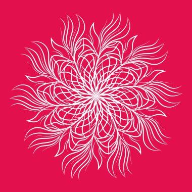 Mandala. Yuvarlak çiçek süsü. Dekoratif tasarım öğesi. Boyama kitabı için özet vektör illüstrasyonuName