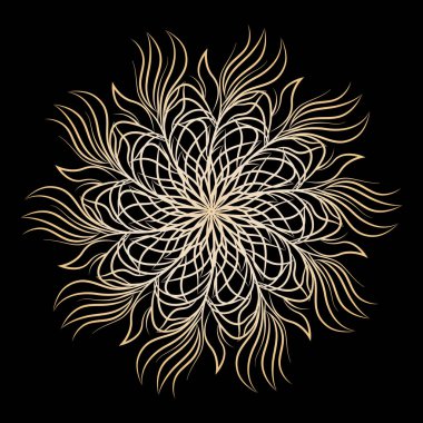 Mandala. Yuvarlak çiçek süsü. Dekoratif tasarım öğesi. Boyama kitabı için özet vektör illüstrasyonuName