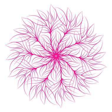 Mandala. Beyaz arka planda izole edilmiş yuvarlak çiçek süsü. Dekoratif tasarım öğesi. Boyama kitabı için özet vektör illüstrasyonuName