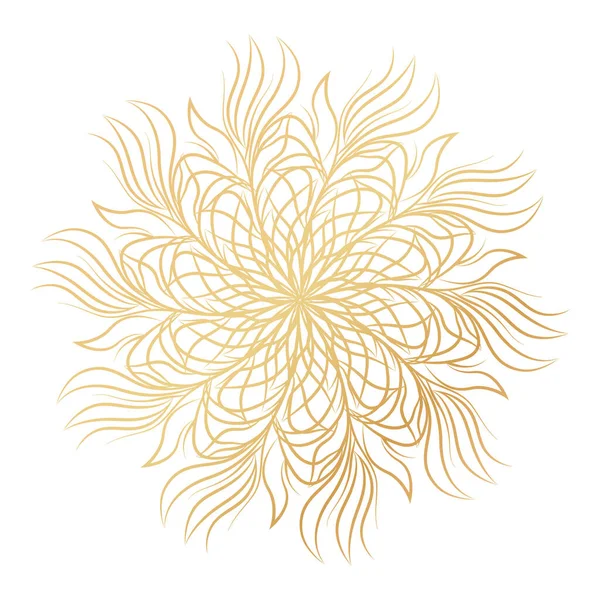 Mandala. Rund blommig prydnad isolerad på vit bakgrund. Dekorativa designelement. Disposition vektor illustration för målarbok, tryck på T-shirt och andra objekt — Stock vektor