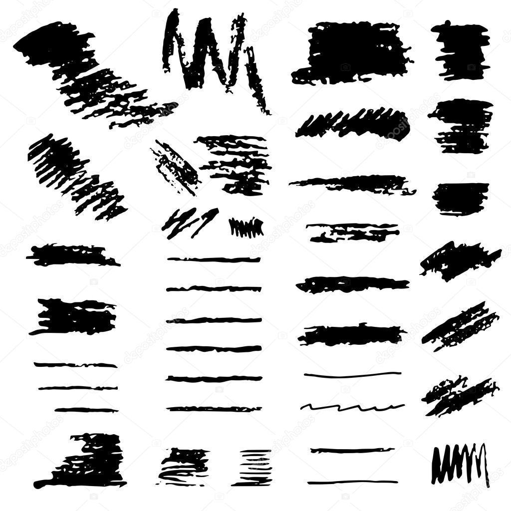 Set of Hand Drawn Brushes. Vector illustration