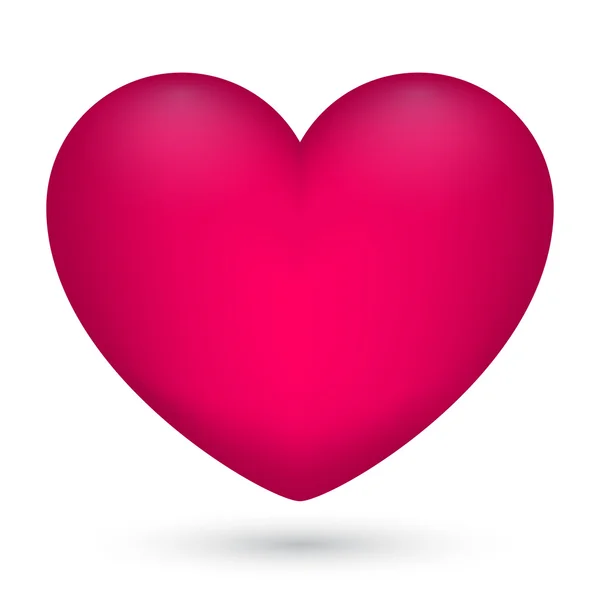 Vectorillustratie van roze hart op een witte achtergrond voor Valentijnsdag. — Stockvector