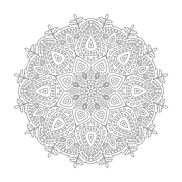Süs mandala boyama beyaz arka plan üzerinde vektör çizim.