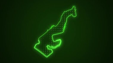 3 Boyutlu Hareketli Neon Monako Haritası Kenar Kenarlıkları Ana Hattı Döngü Arkaplanı