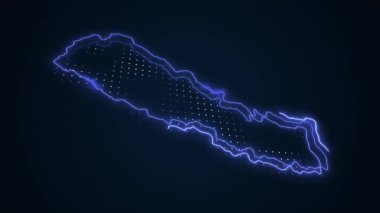 3 Boyutlu Hareketli Neon Haritası Kenarlıkları Dış Hatlar Döngüsü Arkaplanı