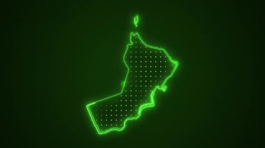 3 Boyutlu Hareketli Neon Umman Haritası Kenarlıklar Çizgisi Döngü Arkaplanı