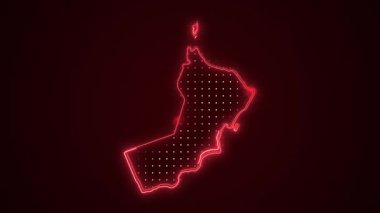 3 Boyutlu Hareketli Neon Umman Haritası Kenarlıklar Çizgisi Döngü Arkaplanı