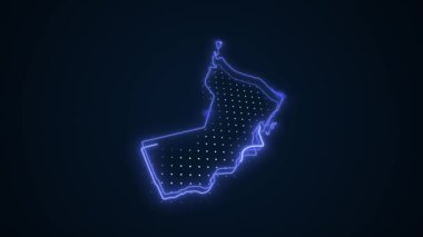 3 Boyutlu Hareketli Neon Umman Haritası Kenarlıklar Çizgisi Döngü Arkaplanı