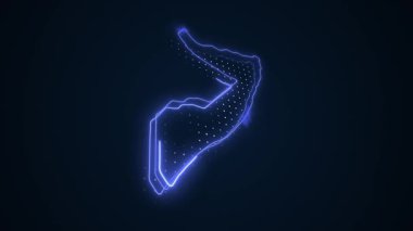 3 Boyutlu Hareketli Neon Somali Haritası Sınır Çizgileri Döngüsü Arkaplanı