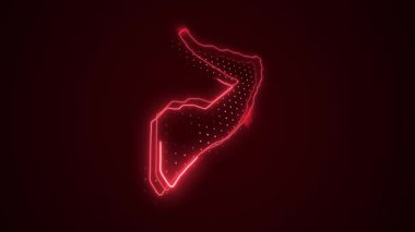 3 Boyutlu Hareketli Neon Somali Haritası Sınır Çizgileri Döngüsü Arkaplanı