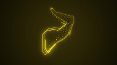 3 Boyutlu Hareketli Neon Somali Haritası Sınır Çizgileri Döngüsü Arkaplanı