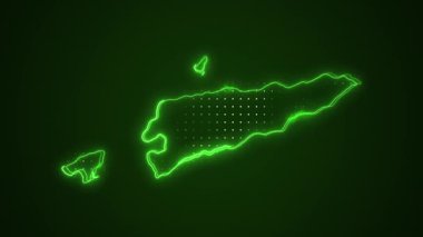 3 Boyutlu Taşınan Neon Timor-Leste Harita Kenarlıkları Çevre Çizelgesi Arkaplanı