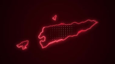 3 Boyutlu Taşınan Neon Timor-Leste Harita Kenarlıkları Çevre Çizelgesi Arkaplanı