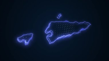 3 Boyutlu Taşınan Neon Timor-Leste Harita Kenarlıkları Çevre Çizelgesi Arkaplanı