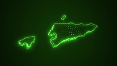 3 Boyutlu Taşınan Neon Timor-Leste Harita Kenarlıkları Çevre Çizelgesi Arkaplanı