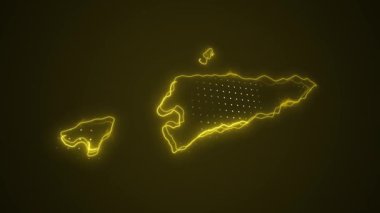 3 Boyutlu Taşınan Neon Timor-Leste Harita Kenarlıkları Çevre Çizelgesi Arkaplanı