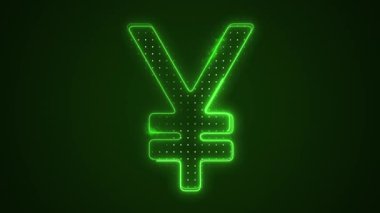 3D Taşıyıcı Neon Yeşil Yen İşareti Ana Hattı Döngü Arkaplanı