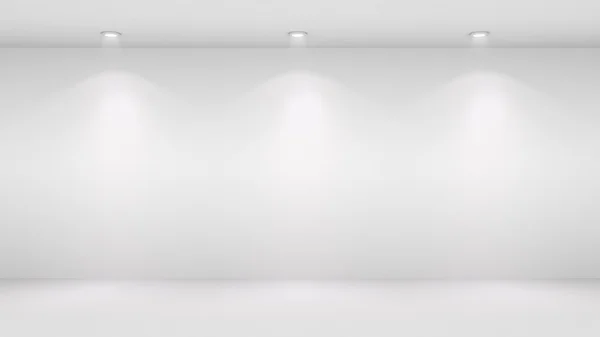 3D ілюстрація порожньої стіни, освітленої прожекторами — стокове фото