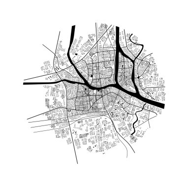 3D Şehir topografik harita gösterimi