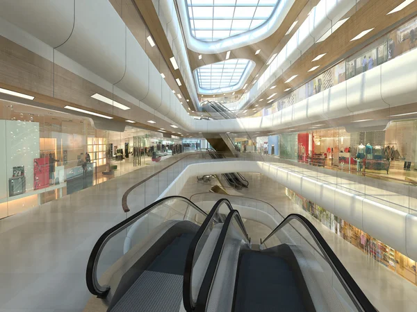 3D illustration av ett köpcentrum Stockbild