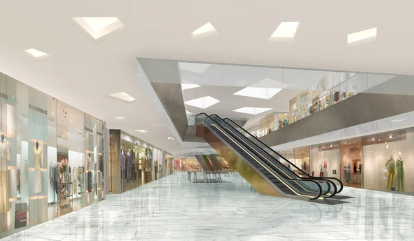 3D illustration av ett köpcentrum Stockbild