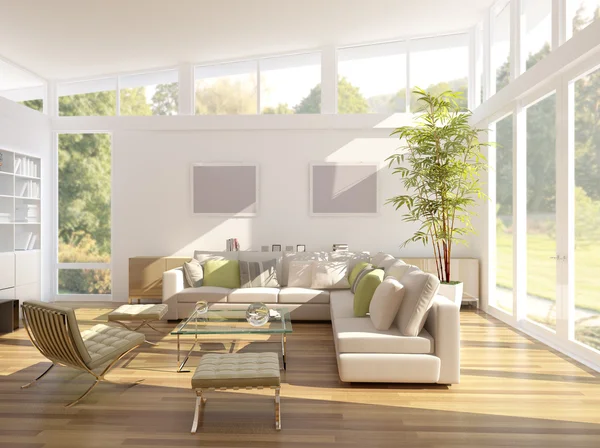 3D renderização de uma sala de estar — Fotografia de Stock