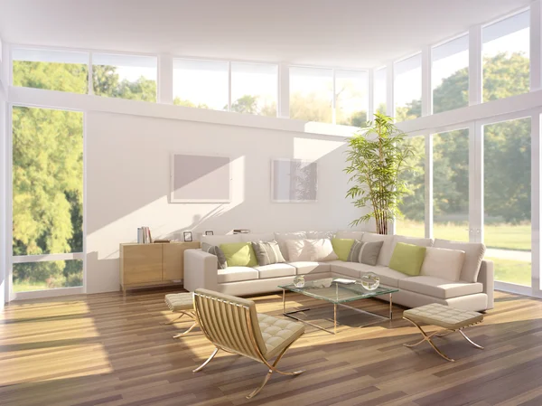 3D renderização de uma sala de estar — Fotografia de Stock