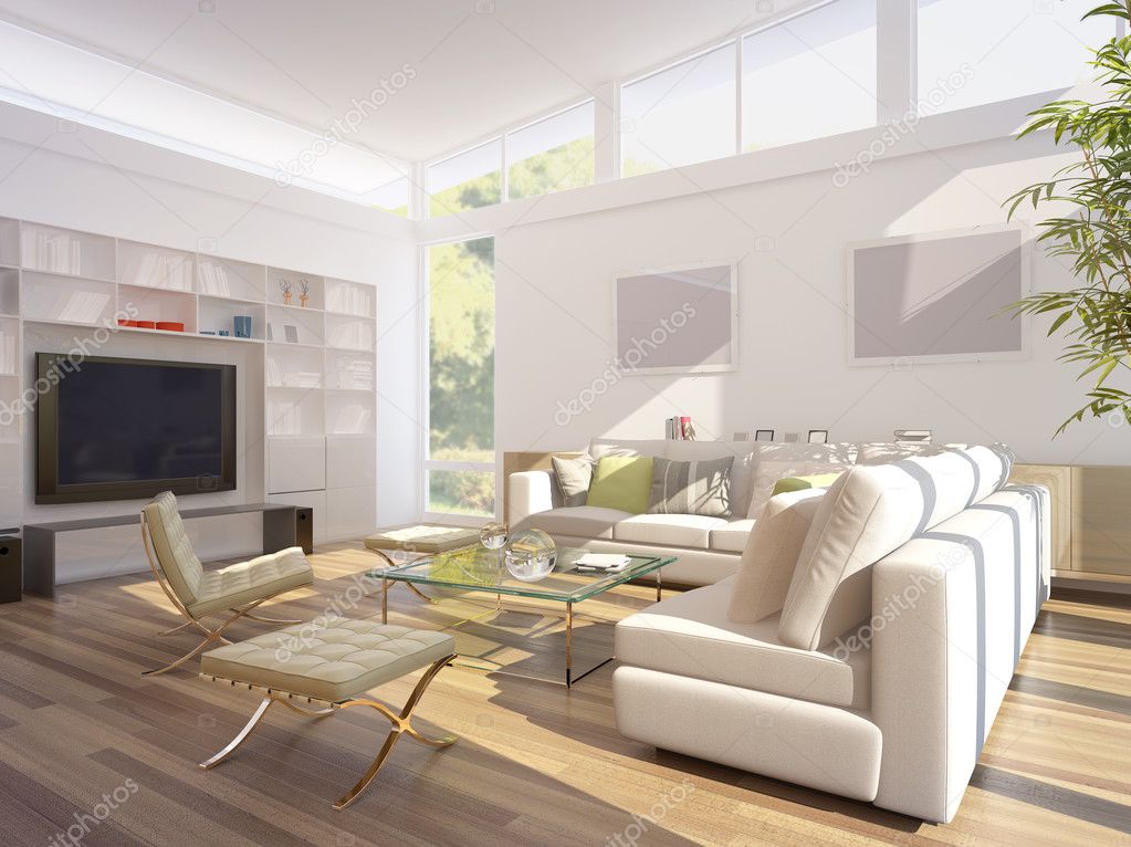 3D rendering of a living room