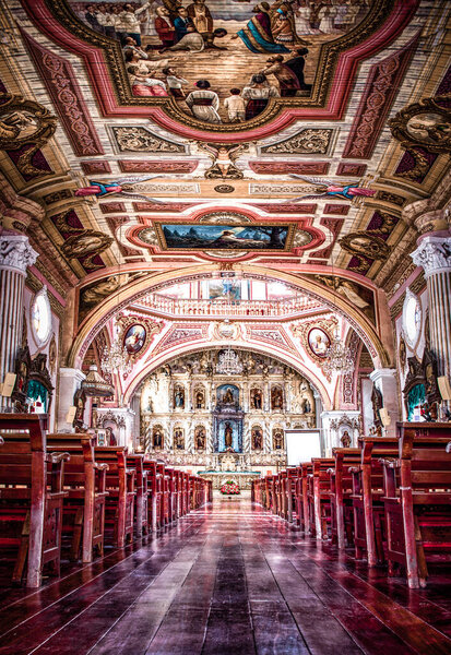 Beautiful interiors of Betis Church in Pampanga, Philippines.