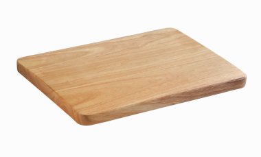 Beyaz arka plan üzerinde izole kasap için ahşap kesme blok