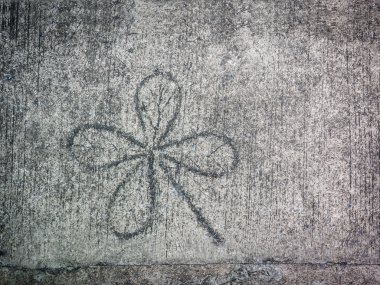 Grunge çimento zemin kat arka plan için yaprak tasarımı