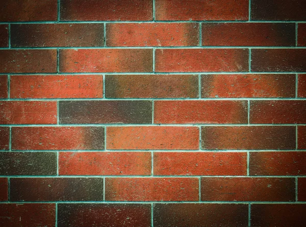Horizontal parede de tijolo velho vermelho para o fundo — Fotografia de Stock