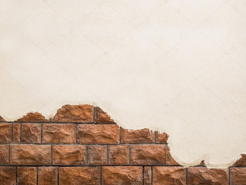 A broken old brick wall with copy space concrete wall for backgr