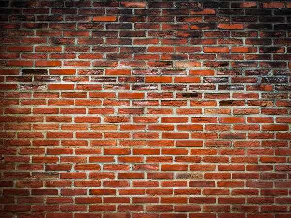 Parede de tijolo velho e sujo vermelho para fundo — Fotografia de Stock