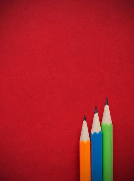 Kırmızı deri kitap koyu renkli kalem koymak — Stok fotoğraf