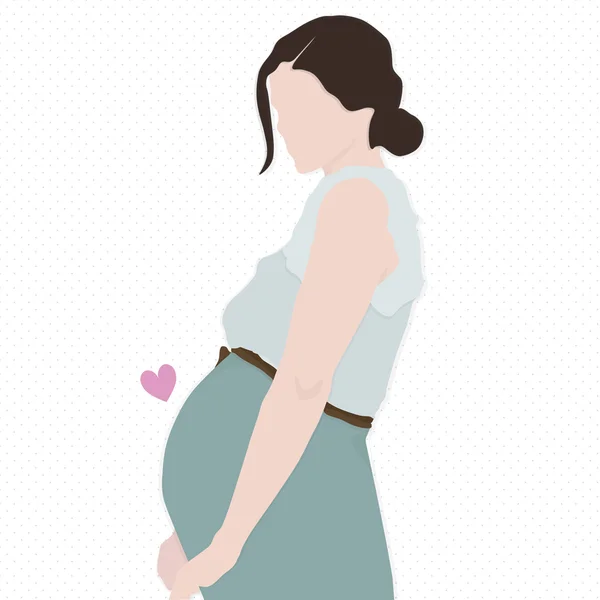 Pregnant girl flat vector illustration — Stock Vector