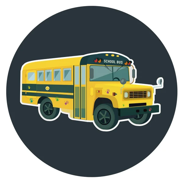 Okul otobüsü düz vektör çizim — Stok Vektör